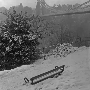 A Snowy View of Clifton Suspension Bridge Print A Snowy View of Clifton Suspension Bridge Print