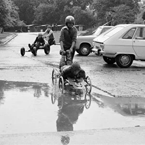 Soap Box Races at Stoneham Boys School, Reading, Berkshire, June 1980