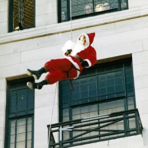 Soldier John Greenfield, dressed as Father Christmas, was abseiling down the side of a