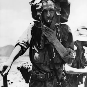 A soldier working on the Burma Road. Circa 1942 A soldier working on the Burma Road. Circa 1942