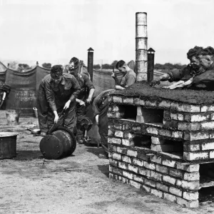 Soldiers at a camp in the Midlands learn the art of erecting