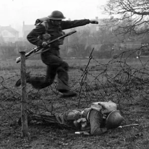 Soldiers of the Welch regiment training. Circa 1942