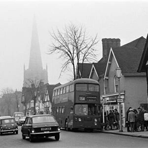 Solihull High Street, West Midlands. 13th January 1973