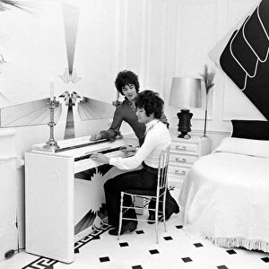 Songwriters Paul and Barry Ryan (dark shirt) in their flat in North Audley Street