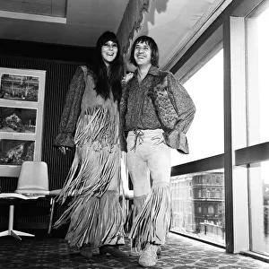 Sonny and Cher pictured at Hilton Hotel during a press reception