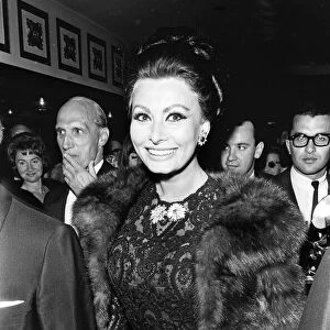Sophia Loren at the premier of "Operation Crossbow"at the Empire Theatre