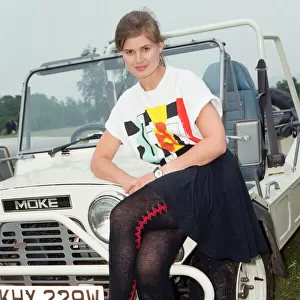 Sophie Aldred as Doctor Who assistant Ace seen here on location near Arundel during