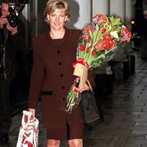 Sophie Rhys Jones January 1999 The fiancee of Prince Edward arrives for work on her