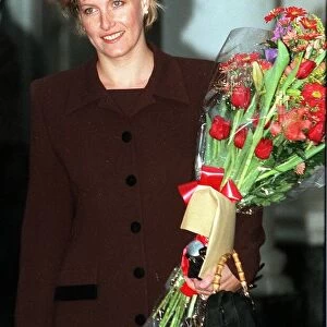 Sophie Rhys Jones January 1999 The fiancee of Prince Edward arrives for work on her