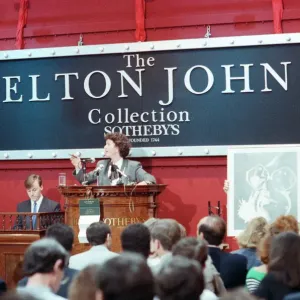 Sothebys auction of Elton John items. 6th September 1988