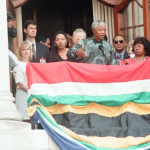 Nelson Mandela Addresses Crowds from South Africa House Balcony Print