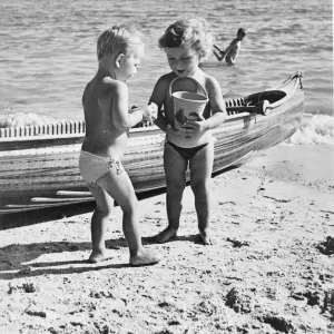 South of France Patrick Gath, 2 and his cousin Thierry seen here on holiday