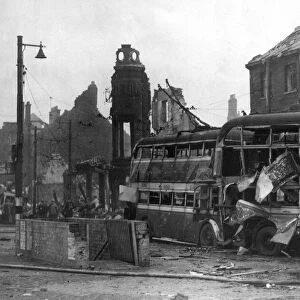 South Shields Market Place in October 1941, the morning after heavy bombing during a