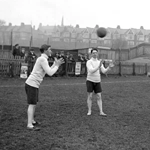 Southend F. C training for cup tie. 29th January 1921. l-r J. Dossett, J