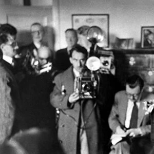 Soviet Spy Kim Philby holds a press conference after being cleared of spying by
