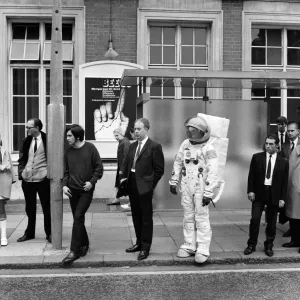 Spaceman in London streets. Jonathan Bosley, dressed in a space man suit as used by Spaceman in London streets. Jonathan Bosley, dressed in a space man suit as used by