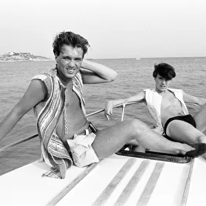 Spandau Ballet, Ibiza, Spain, July 1981. Martin Kemp and John Keeble