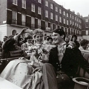 Tony Hadley Print: A photograph of the singer in a car covered in confetti