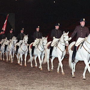 The Spanish Riding School rehearsing for their opening night at Wembley