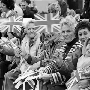 Spectators await Queen Elizabeth II in Eston during her Silver Jubilee tour