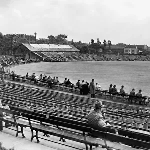 Spectators watching the action at Bramall Lane, the ground of Yorkshire Cricket Club in