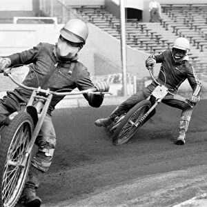 Speedway world team championship practice at Wembley in preparation for the event to be