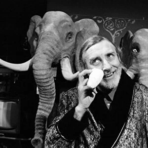 Spike Milligan is recording a story for the BBC TV childrens programme