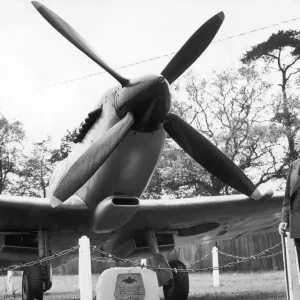 A Spitire fighter plane, pictured at RAF Honiley in Wroxall, Warwickshire