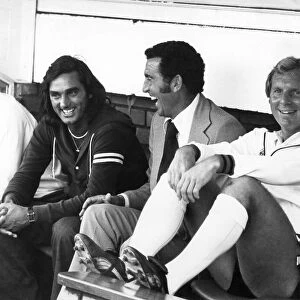 Sport Football: George Best, Bobby Campbell and Bobby Moore. August 1976 P030943
