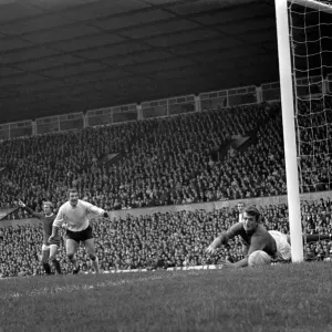 Sport: Football: Manchester United v. Stoke City. Alex Stepney is beaten by a shot Sport: Football: Manchester United v. Stoke City. Alex Stepney is beaten by a shot