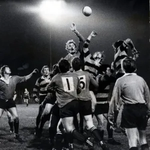 Rugby Print - Bob Penberthy in a line-out