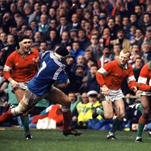 Sport - Rugby - Wales 24 v France 15 - 21st February 1994 - Welsh winger Nigel Walker