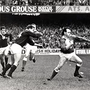 Sport - Rugby - Wales v Scotland - 1988 - Ieuan Evans makes a break - Western Mail