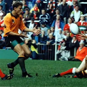 Sport - Rugby - World Cup 1991 - Wales v Australia - Australian David Campese manages a