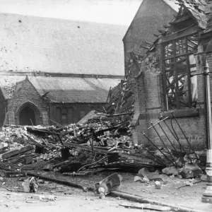 Print of St Athanasius School in ruins, Liverpool 1940 Print of St Athanasius School in ruins, Liverpool 1940