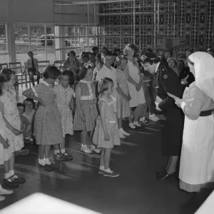 St John Ambulance Brigade cadet enrolment at a Cambridgeshire school June 1959 St John Ambulance Brigade cadet enrolment at a Cambridgeshire school June 1959