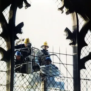 St John the Evangelist Church in Middlesbrough, the window has been battered loose by St John the Evangelist Church in Middlesbrough, the window has been battered loose by