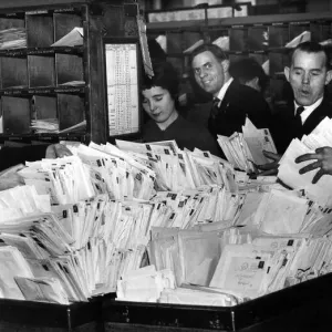 Christmas Mail Sorting Print: Merseyside, 20th December 1955 Christmas Mail Sorting Print: Merseyside, 20th December 1955