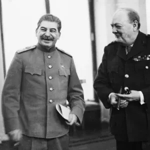 Yalta Conference Print: Stalin and Churchill