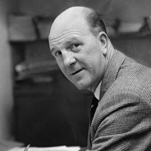 Stan Cullis Wolves Manager 1948-1964, pictured at his desk in his office at Molineux