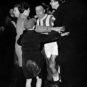 Stanley Matthews is mobbed by fans and supporters at Stoke after the game Stanley Matthews is mobbed by fans and supporters at Stoke after the game