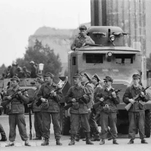 Start of the construction of the Berlin Wall. At midnight on 13th August Start of the construction of the Berlin Wall. At midnight on 13th August