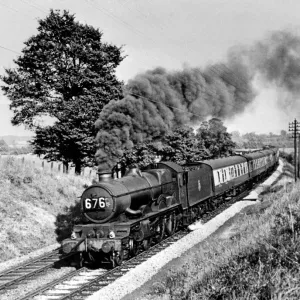 Steam Locomotive Print, Warwickshire Countryside, 1950 Steam Locomotive Print, Warwickshire Countryside, 1950