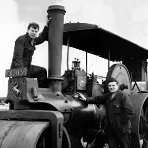Steam Roller Brenda (1920 vintage) with the two men who have given her a new lease of