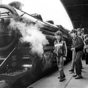 A steam train on show to the public on 6th June 1981 at Newcastle Central Station A steam train on show to the public on 6th June 1981 at Newcastle Central Station