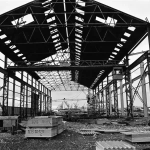 Steelwork Print: Port Clarence Steel Structure Erection, 1975 Steelwork Print: Port Clarence Steel Structure Erection, 1975