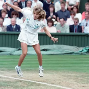 Steffi Graf pictured in action in the Wimbledon Ladies Singles Final on 2nd July 1988 Steffi Graf pictured in action in the Wimbledon Ladies Singles Final on 2nd July 1988