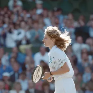 Steffi Graf pictured in action in the Wimbledon Ladies Singles Final on 2nd July 1988 Steffi Graf pictured in action in the Wimbledon Ladies Singles Final on 2nd July 1988