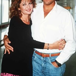 Stephanie Beecham actress with boyfriend Steve Silver June 1989