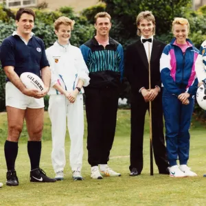 Stephen Hendry with Hutton, Sole, Murray, McKean, McColgan and McRae Stephen Hendry with Hutton, Sole, Murray, McKean, McColgan and McRae